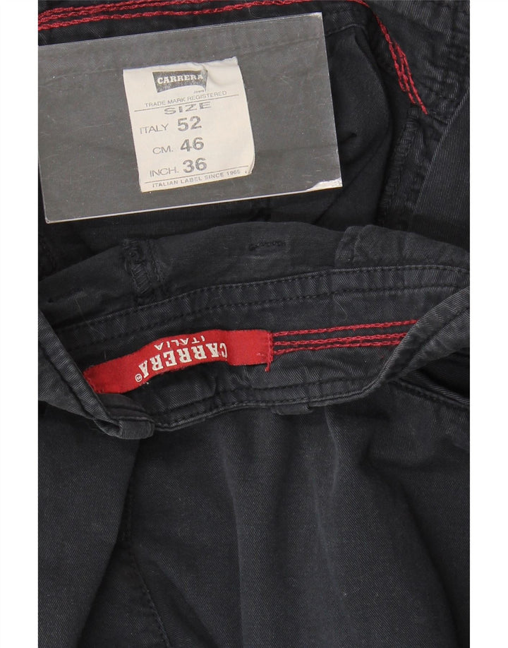 Carrera Mens Chino Shorts W36 Grande Algodón Negro