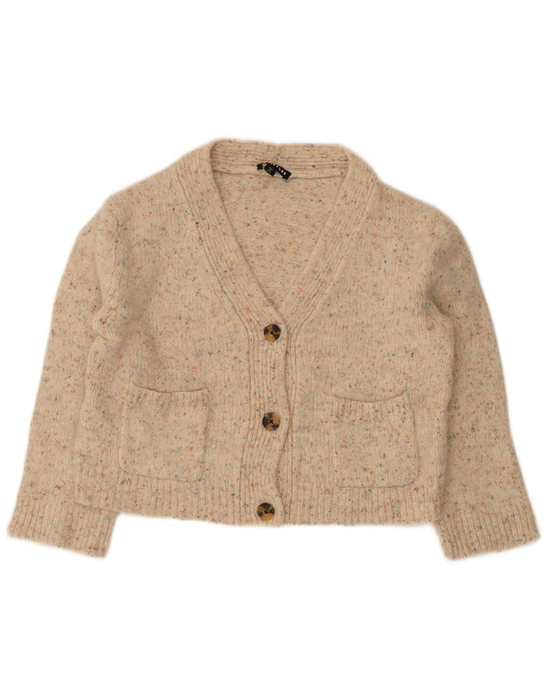 Whistles Cárdigan de manga 3/4 para mujer, talla 40, talla pequeña, color beige