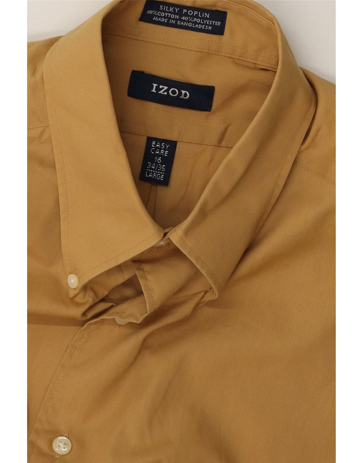 IZOD Mens Easy Care Shirt Size 16 Large Yellow Cotton Vintage Izod and Second-Hand Izod from Messina Hembry 