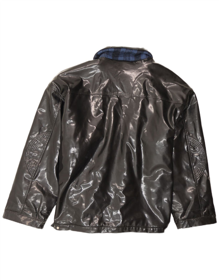 Vintage hombres bombardero chaqueta Reino Unido 44 2XL negro