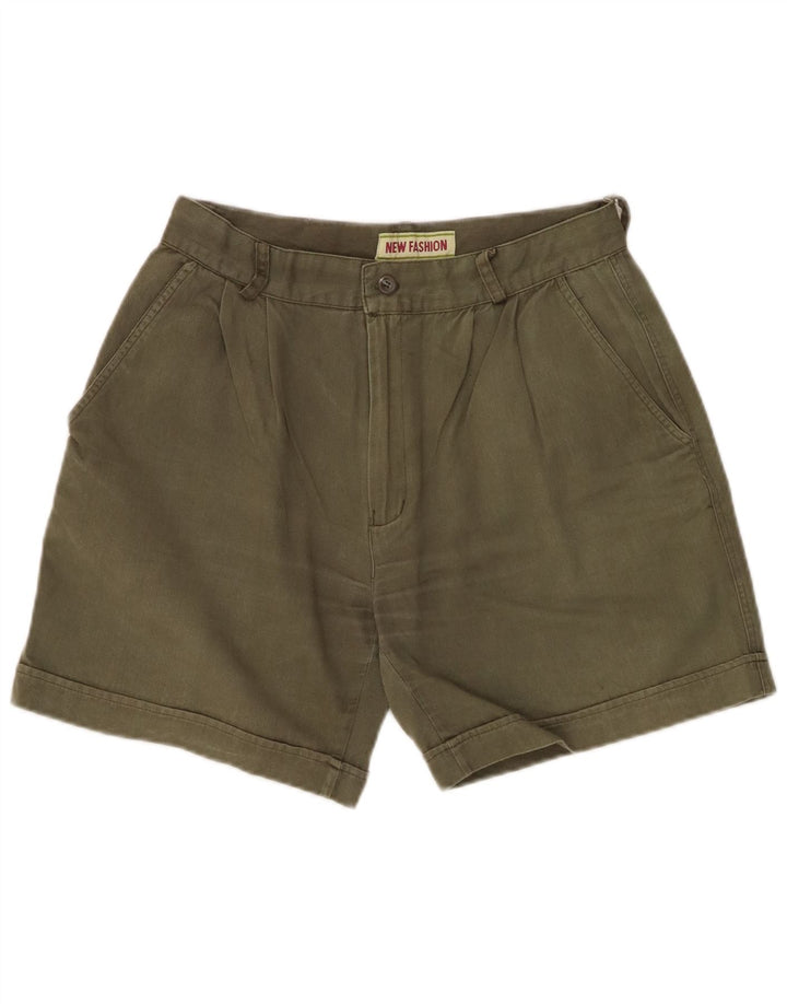 VINTAGE Pantalones cortos chinos pegados para mujer W28 Algodón caqui medio