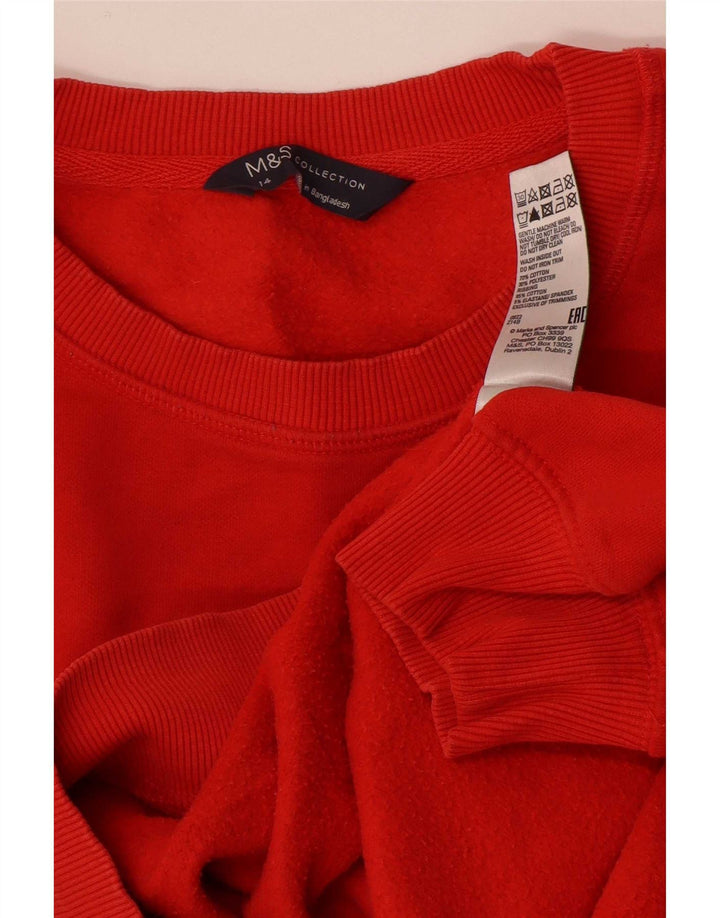 Marks & Spencer Sudadera extragrande con gráfico para mujer, talla 40, color rojo