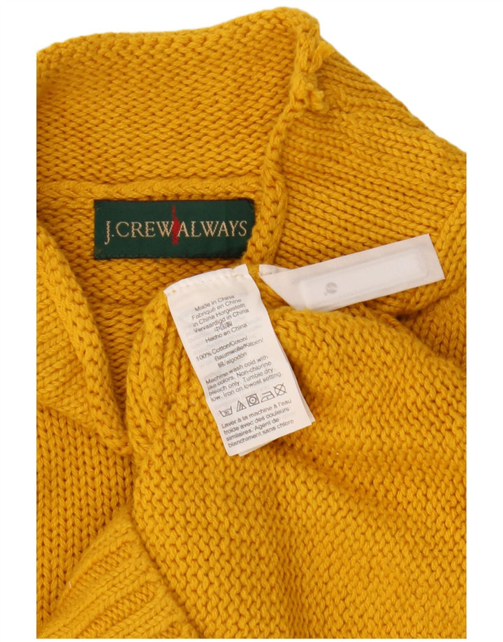J. CREW Suéter tipo jersey con cuello alto para mujer UK 10 Small Yellow Cotton