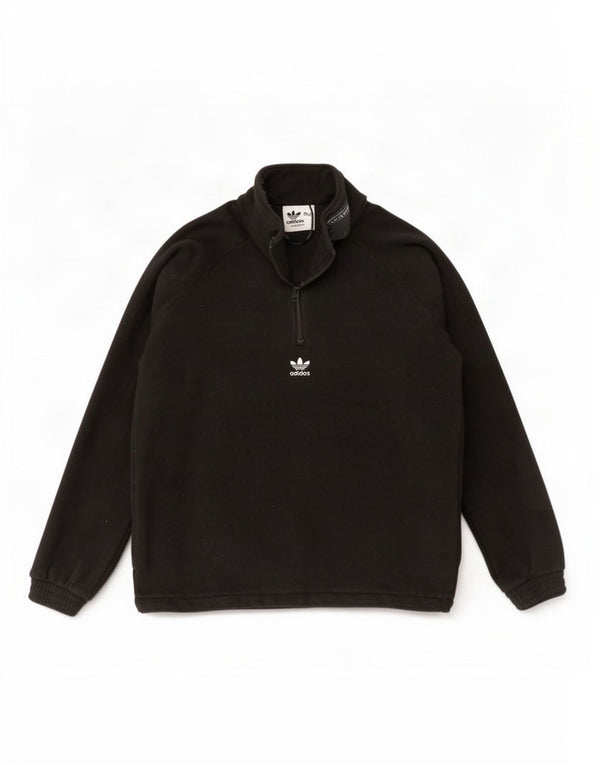 Adidas Hombre Gráfico Zip Cuello Polar Jersey XL Poliéster Negro