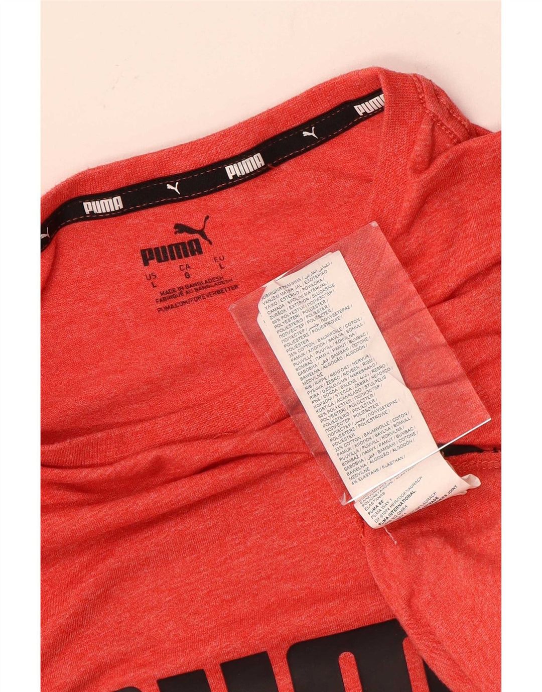 Puma - Camiseta gráfica para hombre, talla grande, poliéster rojo
