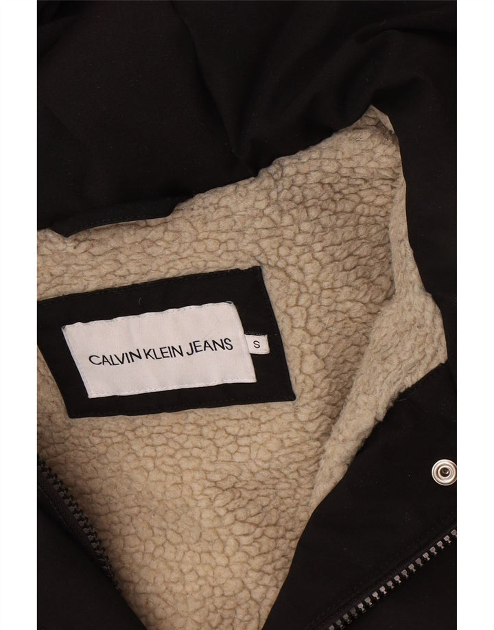 Calvin Klein Jeans Chaqueta Parka Sherpa Extragrande para Mujer UK 10 Small Black
