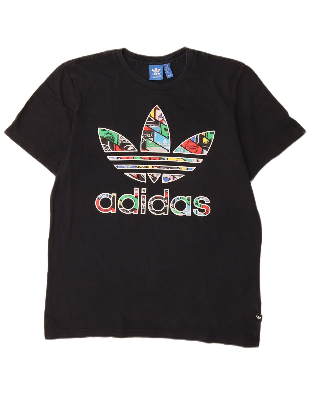 Adidas - Camiseta gráfica para hombre, talla mediana, algodón negro