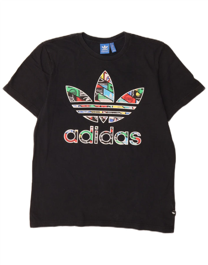 Adidas - Camiseta gráfica para hombre, talla mediana, algodón negro