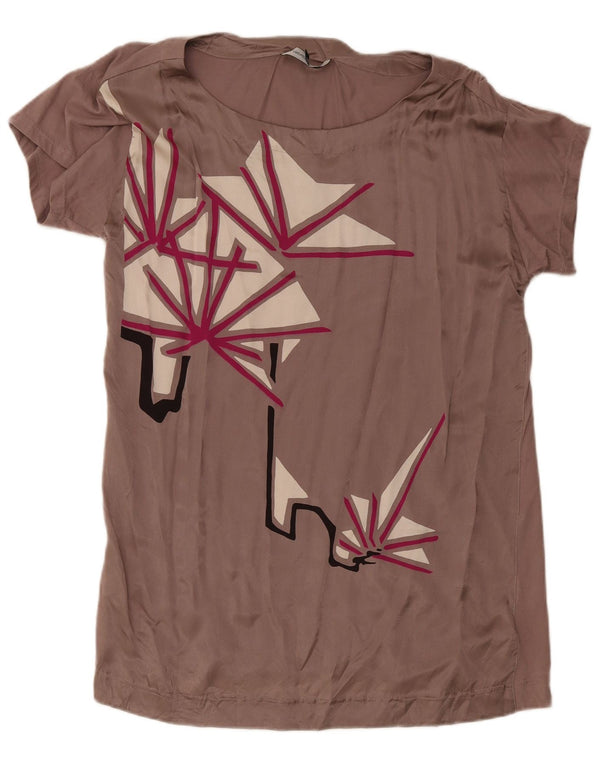 Blusa para mujer de French Connection UK 40 XL Seda geométrica rosa
