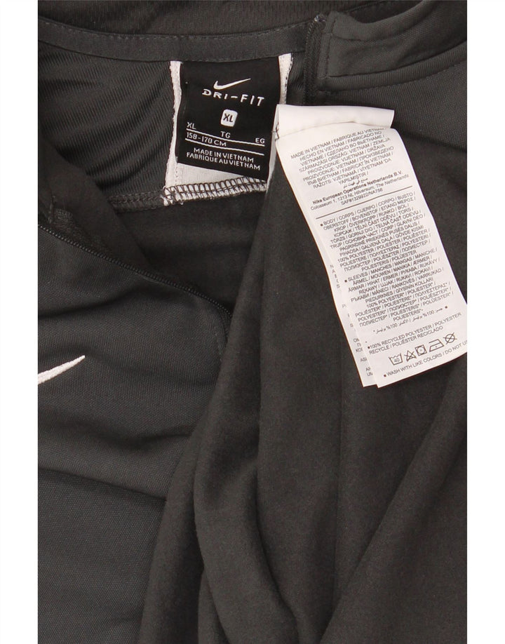 NIKE Chándal Dri Fit con cremallera y cuello para niños 13-14 años XL Gris