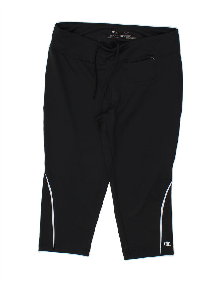 CHAMPION Womens Capri Leggings UK 8 Small Black Polyester Vintage Champion and Second-Hand Champion from Messina Hembry 