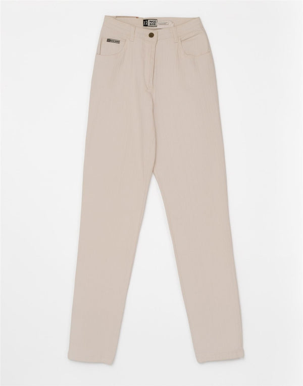 John Baner Vaqueros de cintura alta para mujer UK 14 Large W28 L30 Algodón blanco