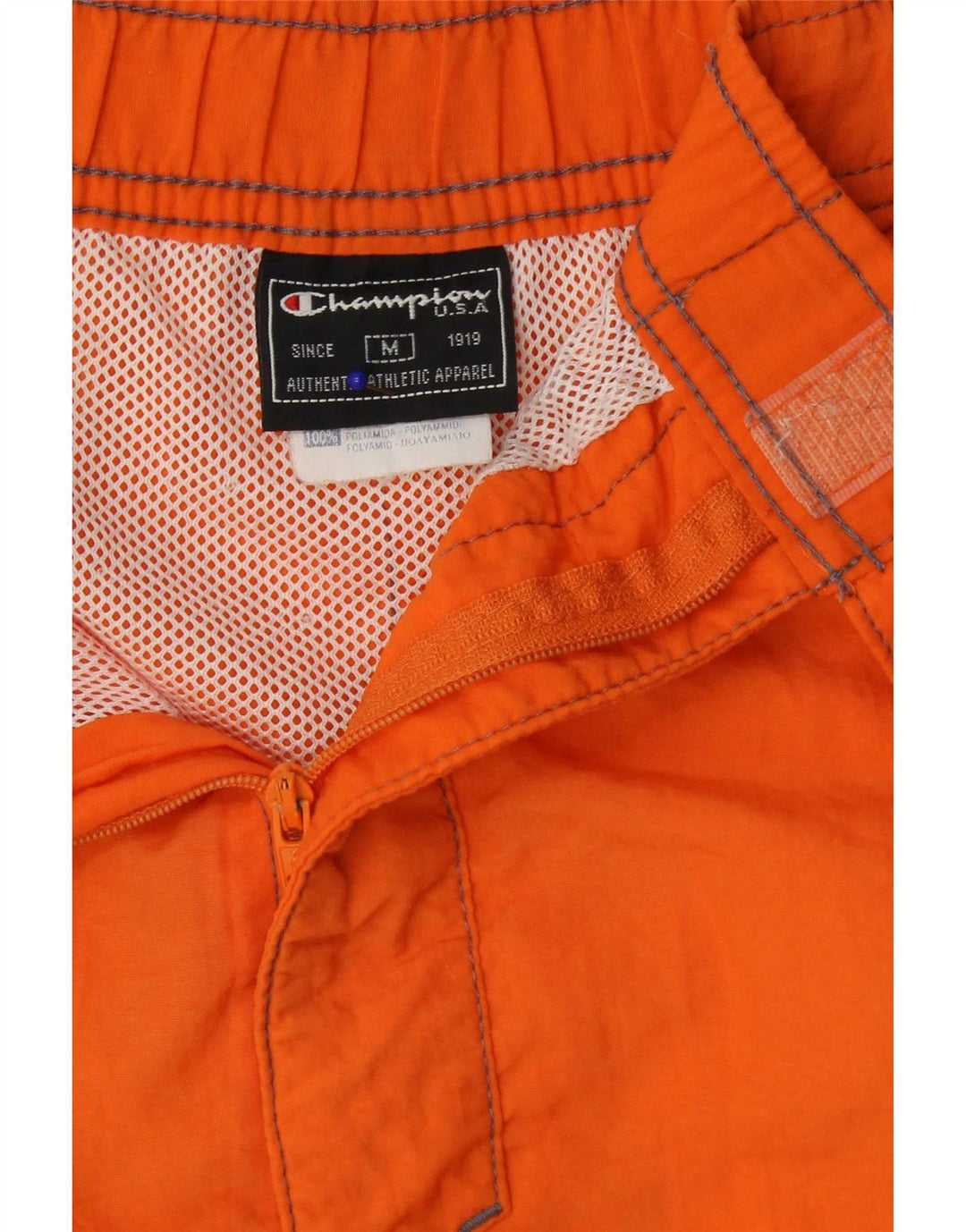 Champion Bañador Corto De Poliamida Color Block Naranja Mediano Hombre