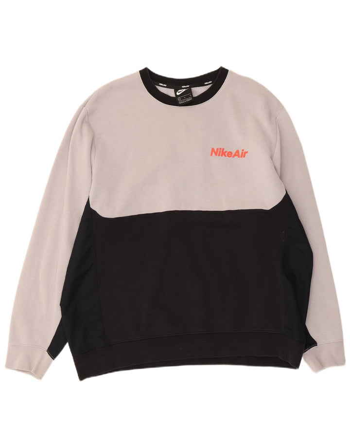NIKE Sudadera Jumper Jumper XL Gris Colorblock Algodón