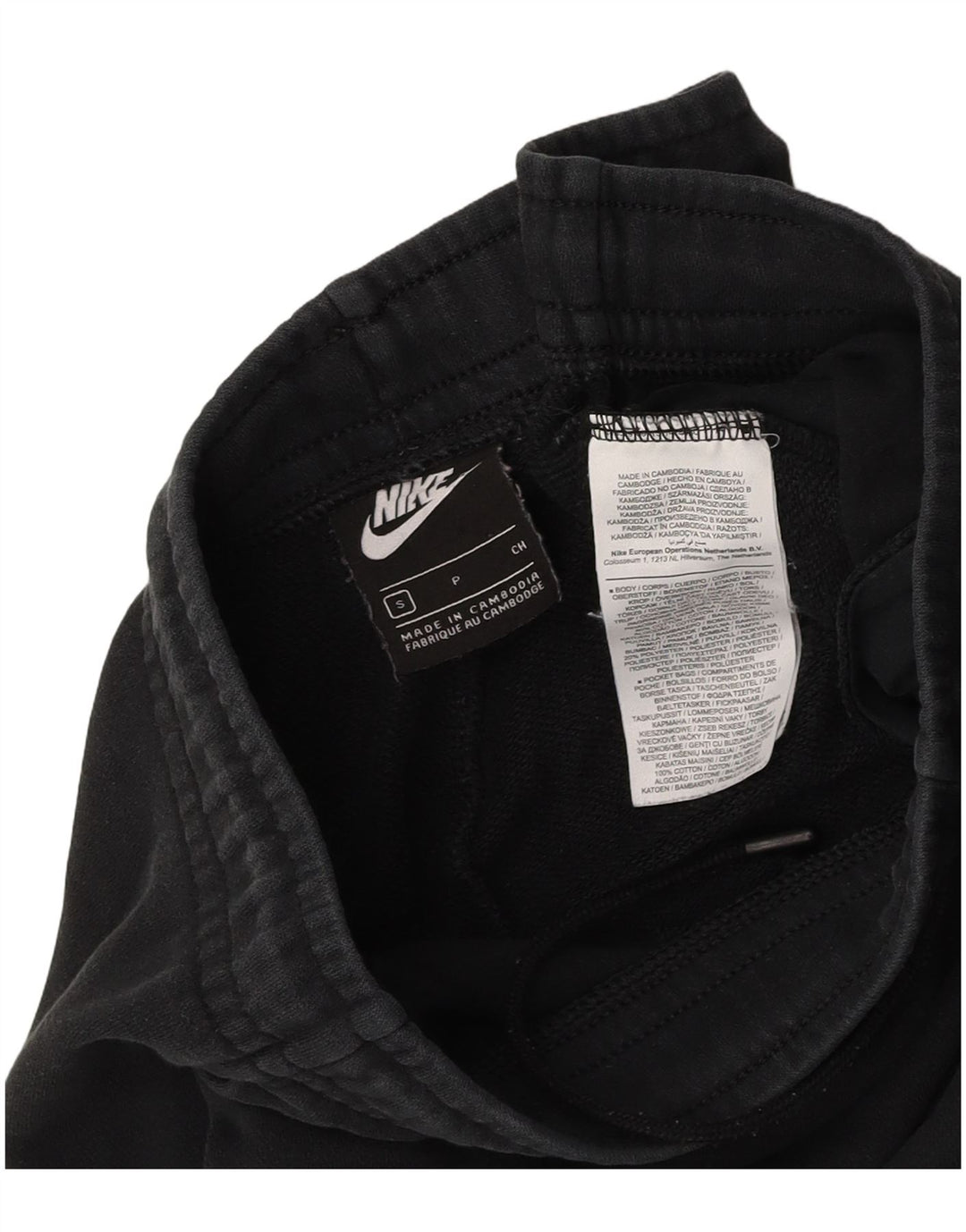 NIKE Hombre Pantalones de Chándal Joggers Small Negro Algodón