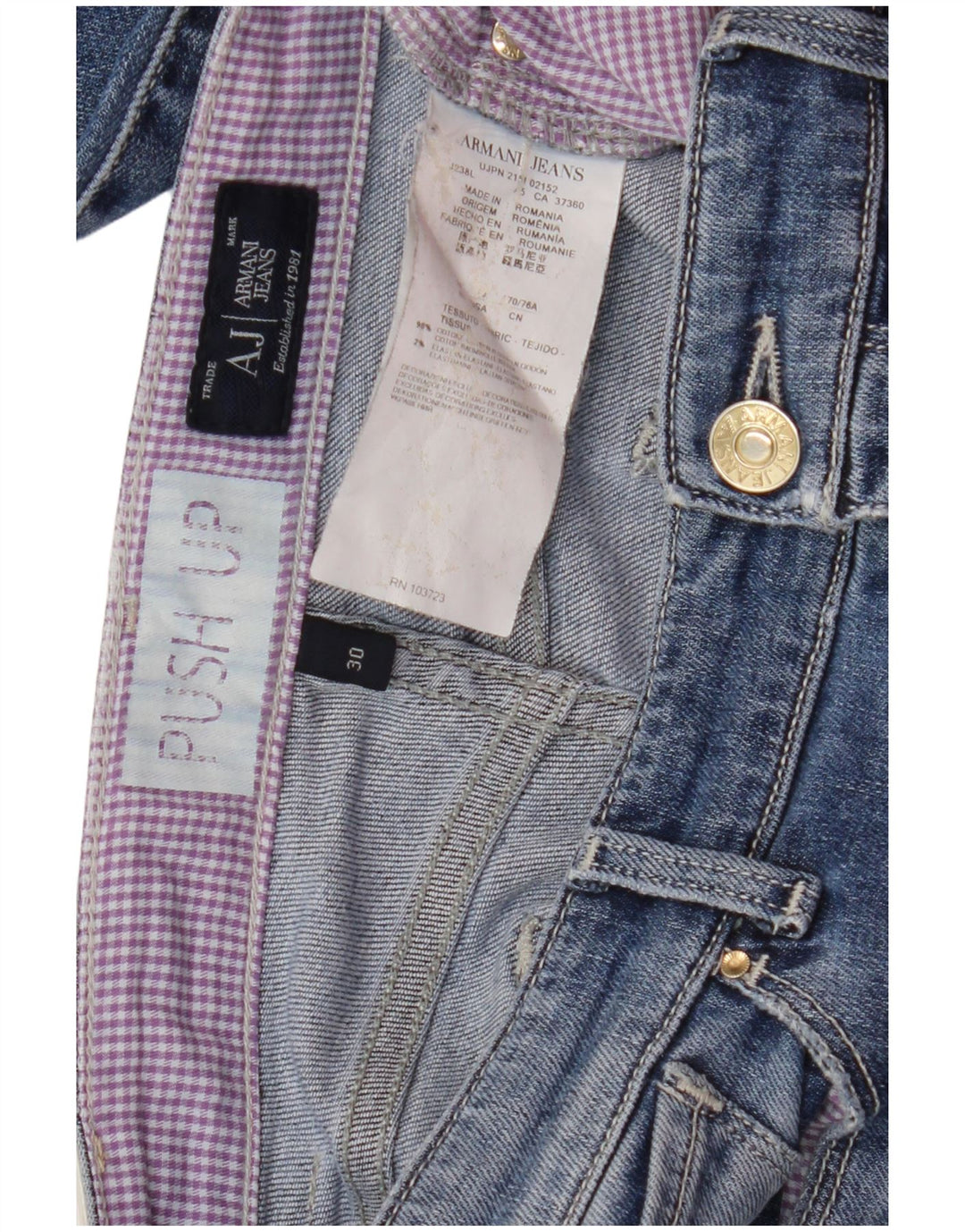 ARMANI Vaqueros Skinny Mujer W30 L30 Algodón Azul