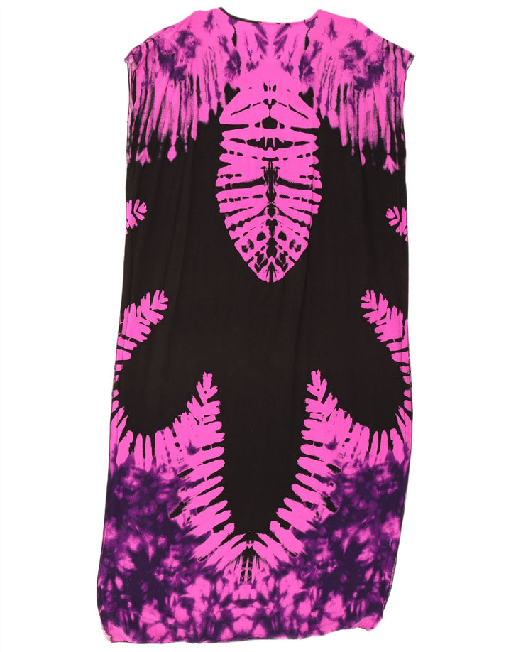 Vestido maxi vintage con estampado abstracto para mujer, talla única, negro
