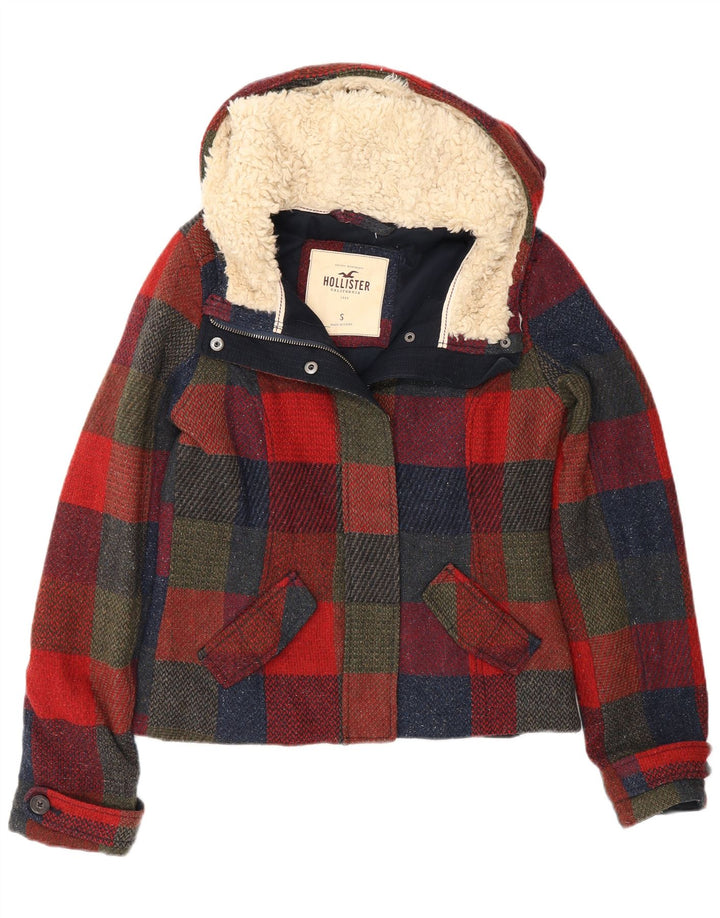 Hollister Chaqueta cortavientos con capucha para mujer Reino Unido 10 Small Multicolor Check