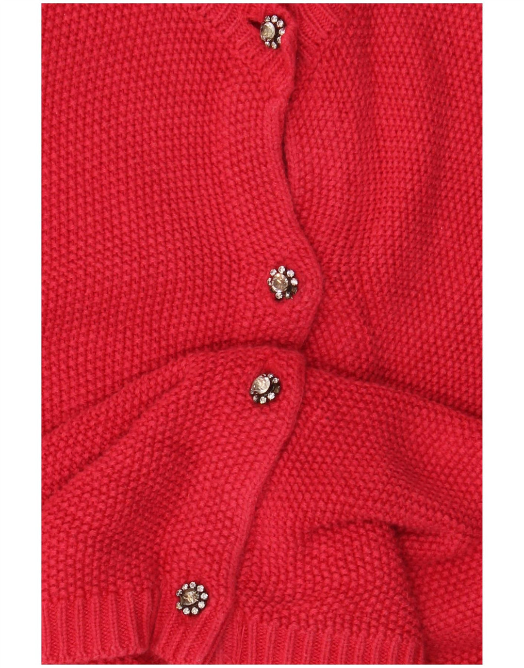 Zara Mujer Cárdigan Suéter UK 10 Small Viscosa Roja