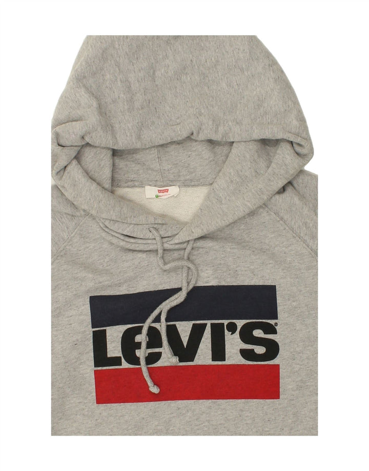 LEVI'S Mens Graphic Hoodie Jumper Medium Grey Vintage Levi's and Second-Hand Levi's from Messina Hembry 