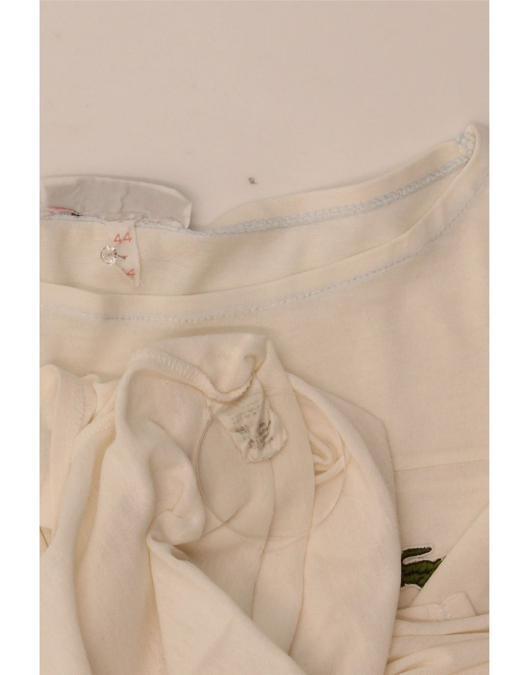 Camiseta Lacoste Mujer Top Talla 44 Grande Algodón Blanco