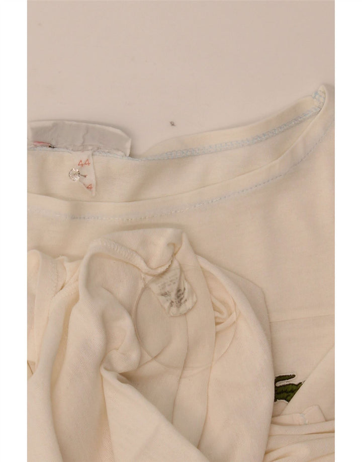 Camiseta Lacoste Mujer Top Talla 44 Grande Algodón Blanco