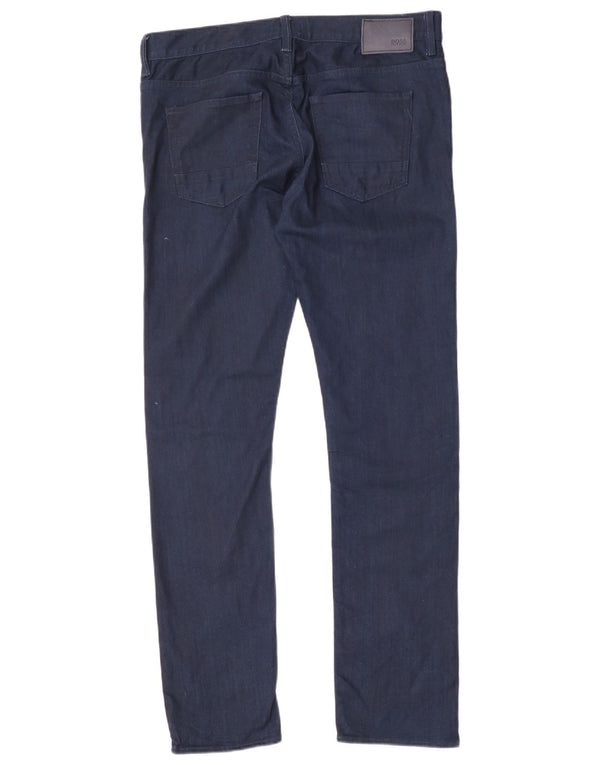 Hugo Boss Mens Slim Casual Pantalones W34 L32 Algodón Azul Marino