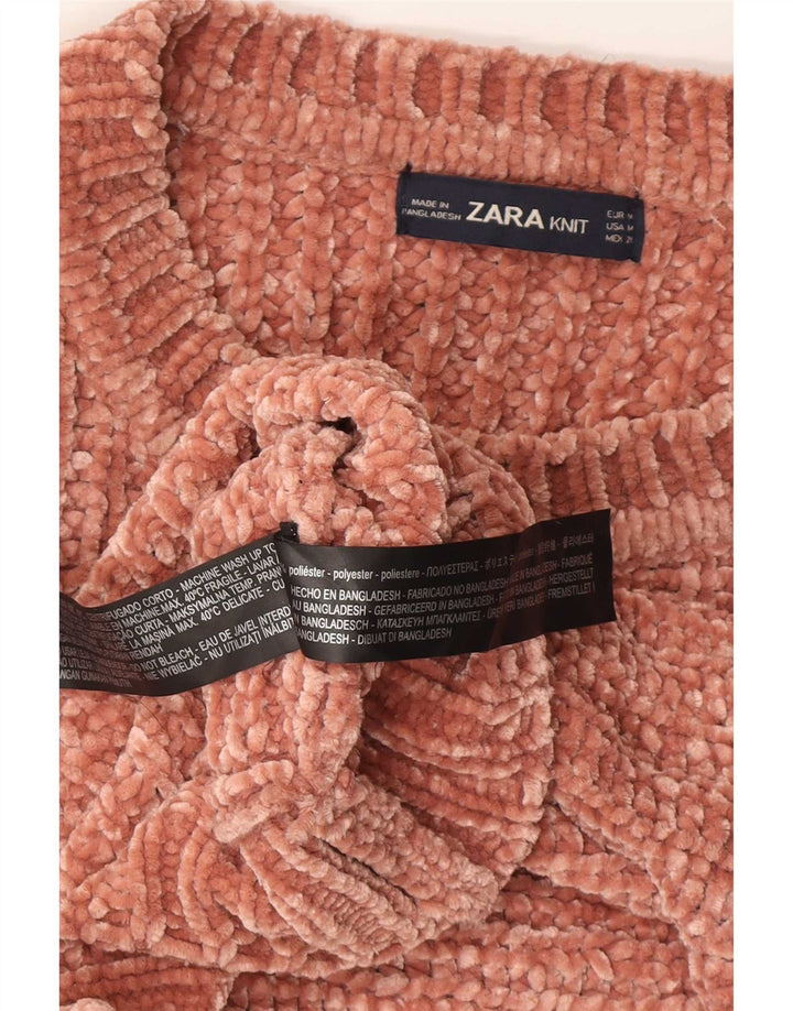 Zara - Jersey con cuello barco para mujer, talla 40, poliéster, color marrón medio