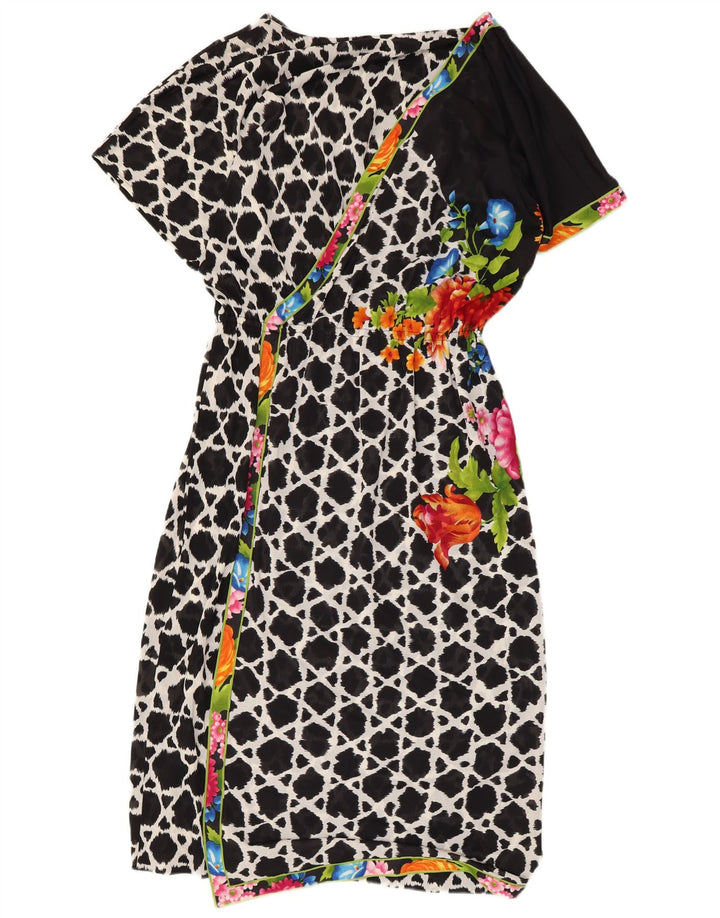 Vintage mujer vaina vestido Reino Unido 14 medio multicolor floral
