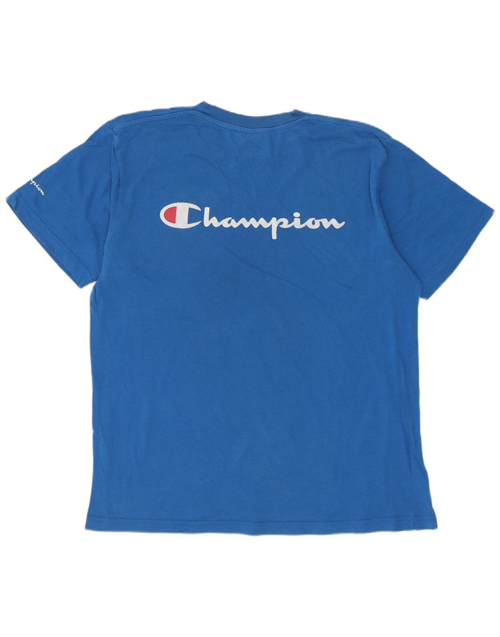 CHAMPION Camiseta gráfica para hombre Top grande de algodón azul
