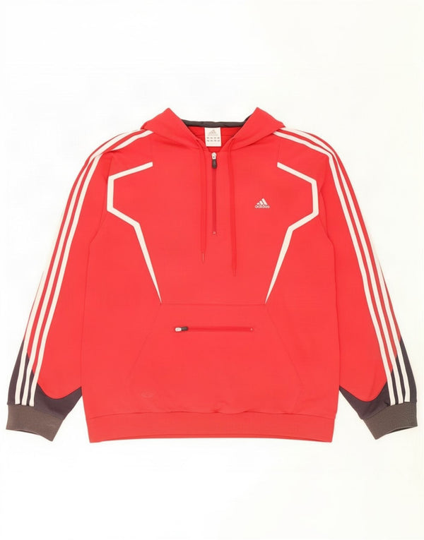 Adidas Hombre Sudadera Con Capucha Jumper XL Rojo Colorblock Algodón