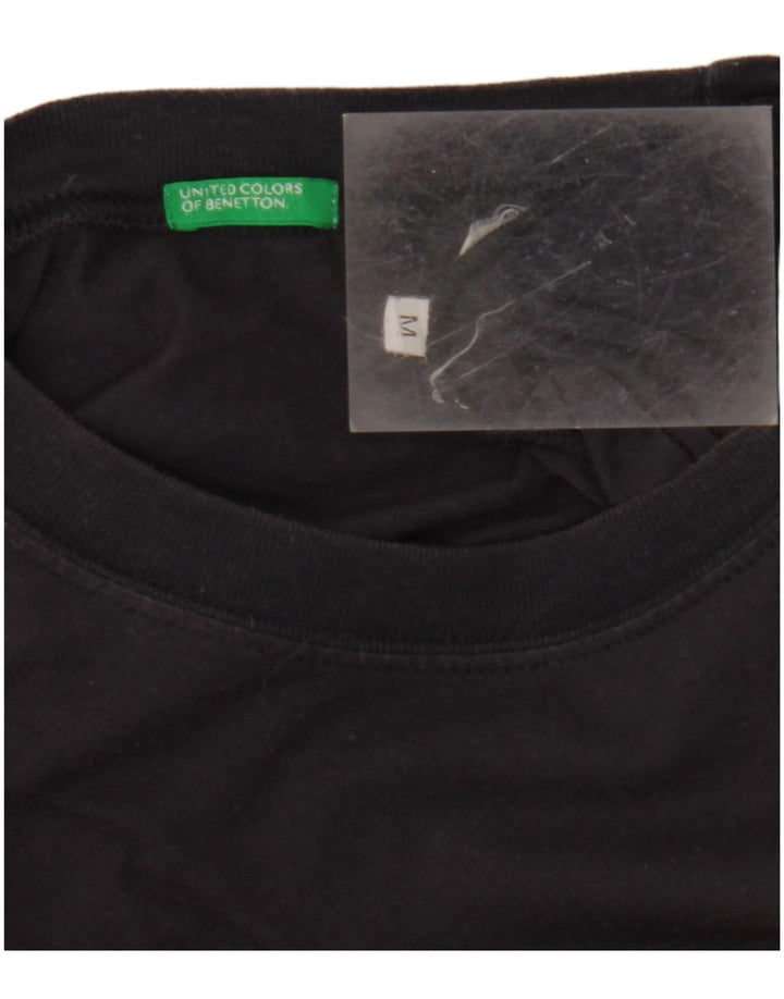 BENETTON Mens Graphic T-Shirt Top Medium Navy Blue