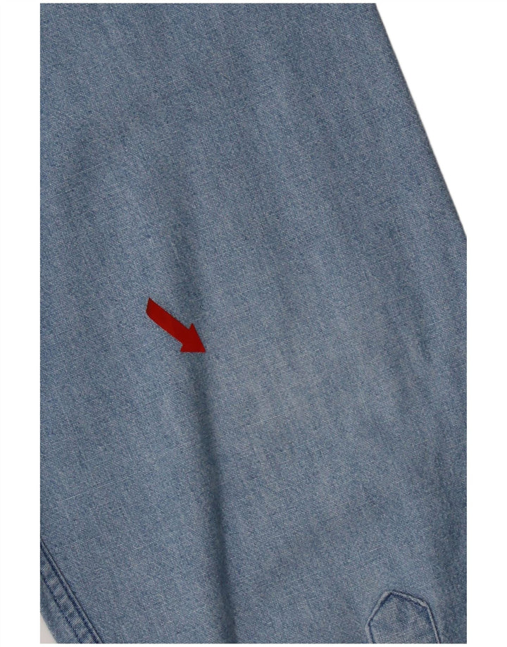 Fay - Camisa vaquera para hombre, talla grande, algodón azul