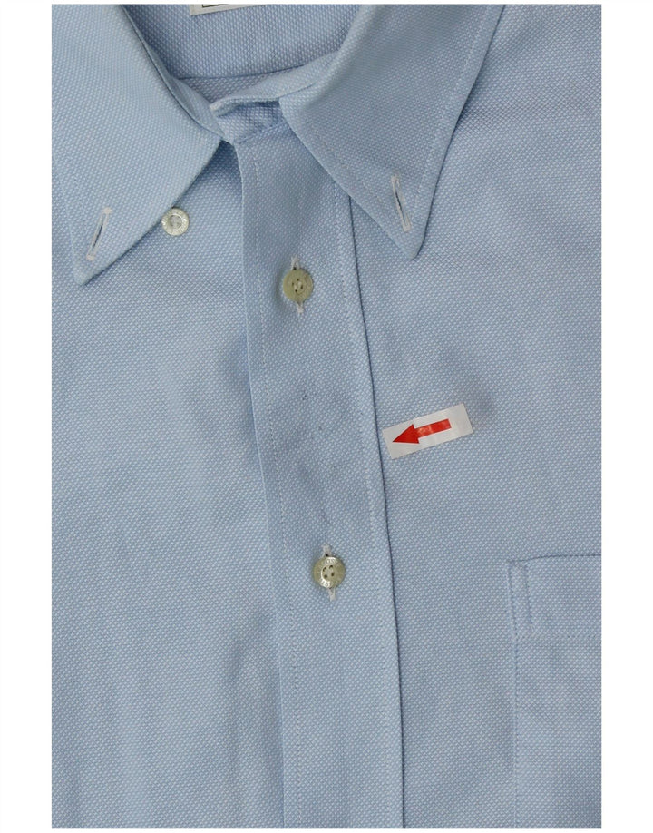 Camisa Lacoste Hombre Manga Corta Talla 41 Algodón Azul Grande