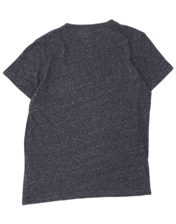 Tommy Hilfiger Camiseta gráfica para hombre Top medio poliéster moteado azul marino