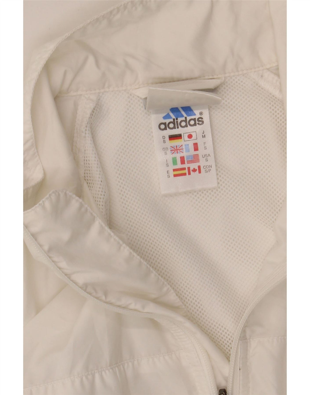 Adidas Hombre Chándal Top Chaqueta Pequeña Poliéster Blanco