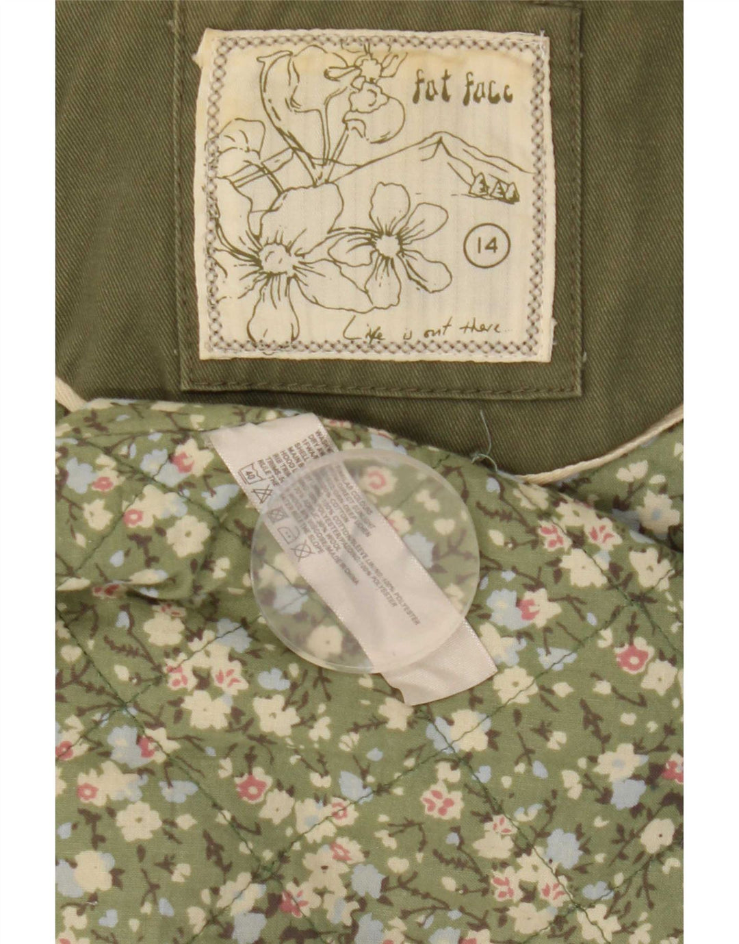 Parka con capucha para mujer Fat Face UK 44 Algodón caqui mediano