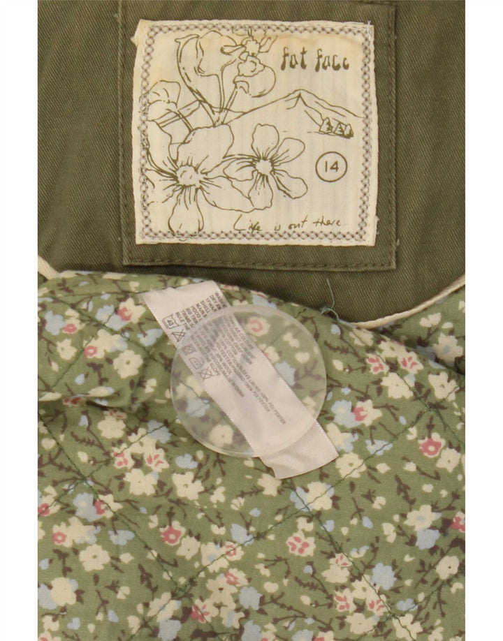 Parka con capucha para mujer Fat Face UK 44 Algodón caqui mediano