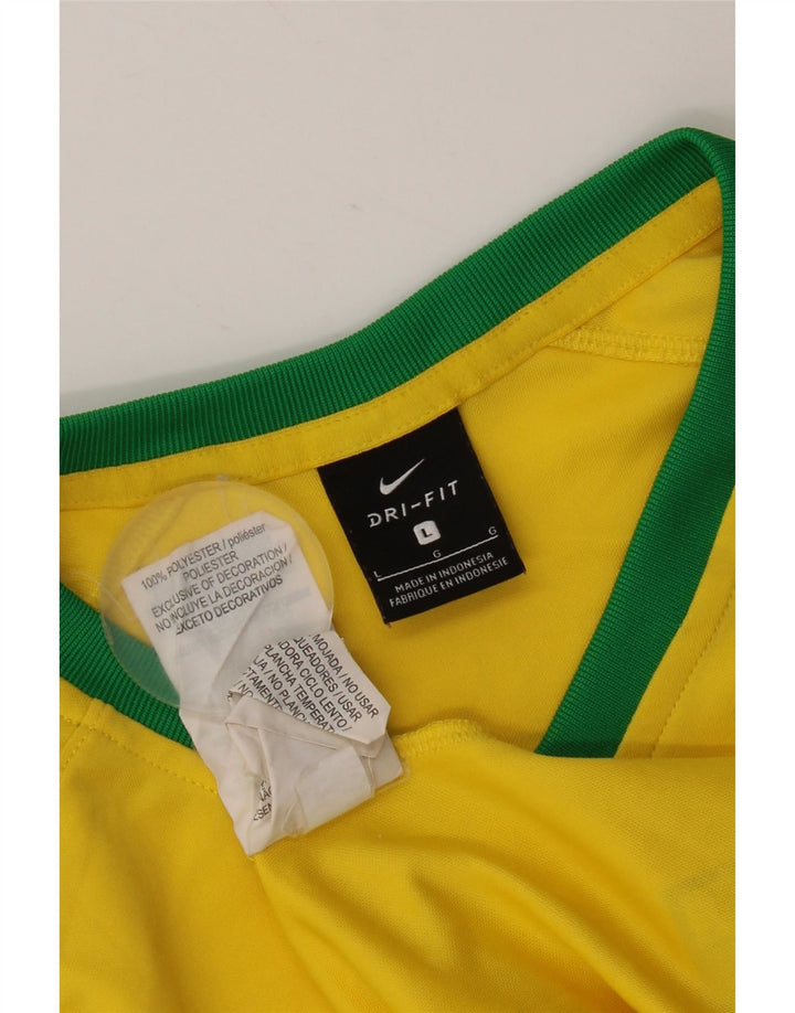 Nike Brasil - Camiseta para hombre, talla grande, poliéster amarillo