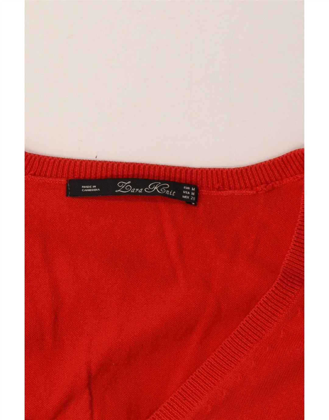 Zara - Jersey con cuello en V para mujer, talla 40, color naranja mediano