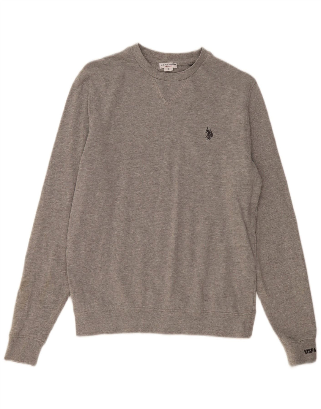 Asociación de Polo de EE. UU. Sudadera tipo jersey para hombre, talla pequeña, gris