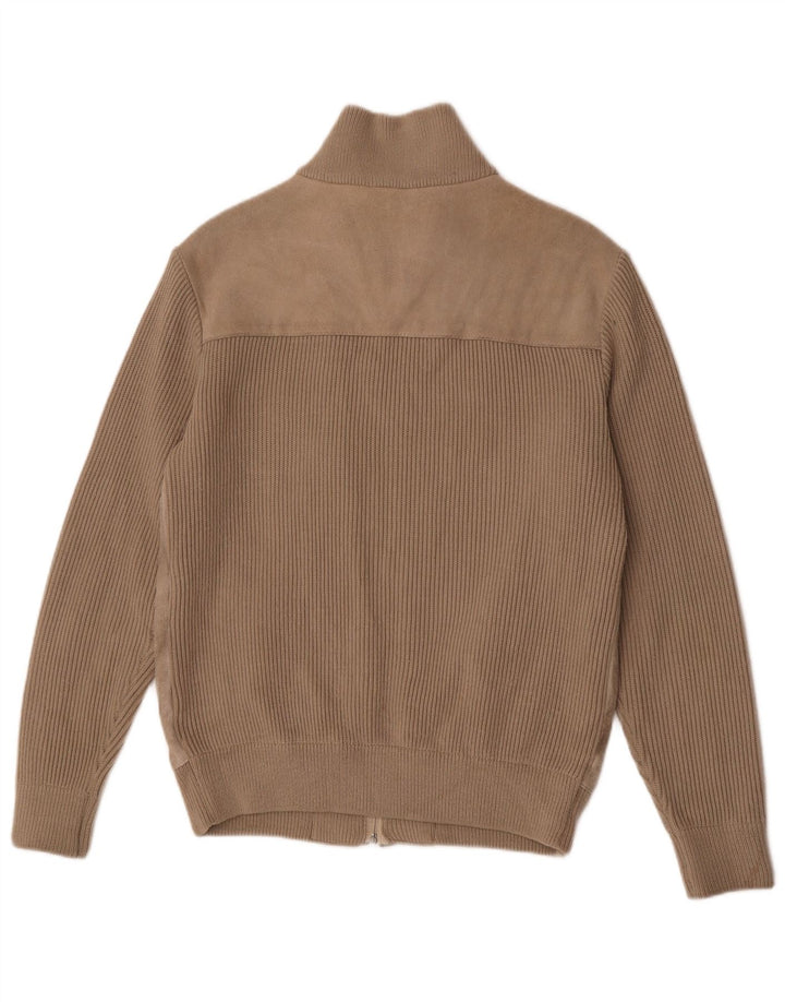 C&A Suéter tipo cárdigan de ante para hombre EU 52/54 Large Beige Poliacrílico