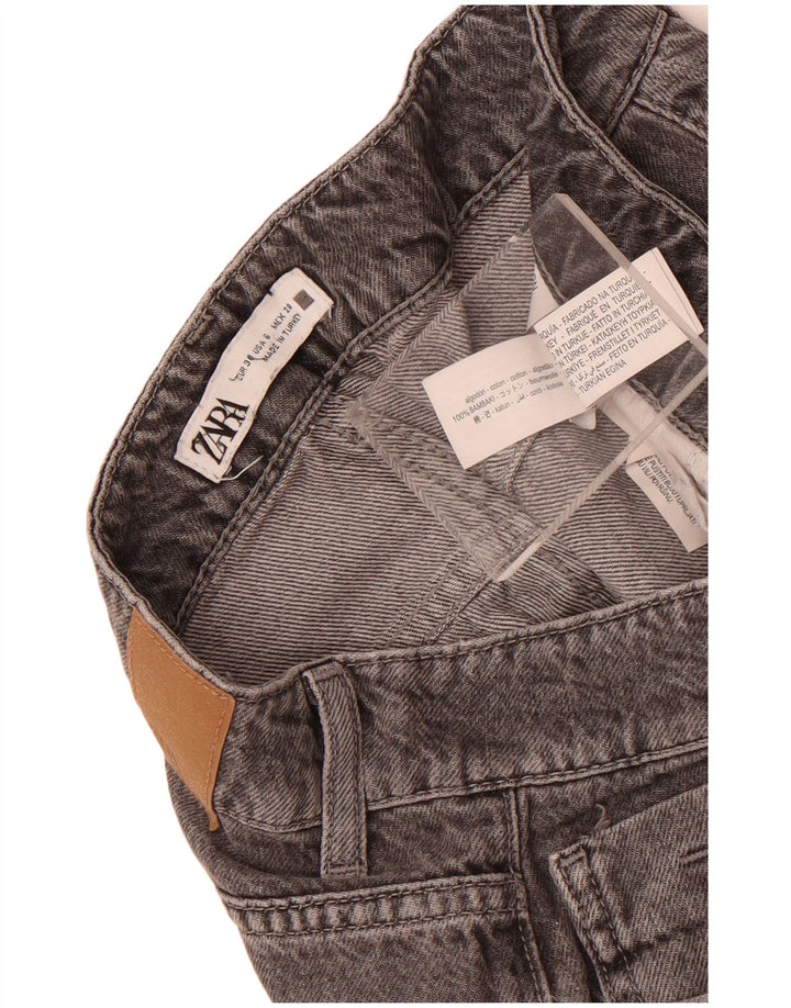 Zara Jeans Rectos Para Mujer EU 38 Small W28 L27 Algodón Gris