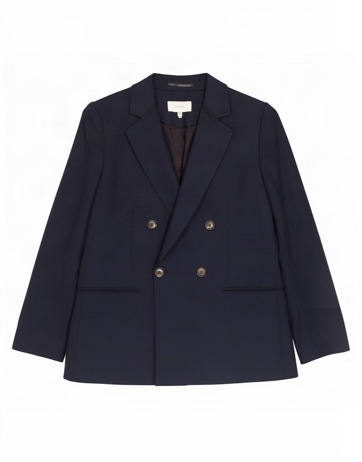 Chaqueta tipo blazer con doble botonadura para mujer Reiss UK 40 Poliéster azul marino mediano
