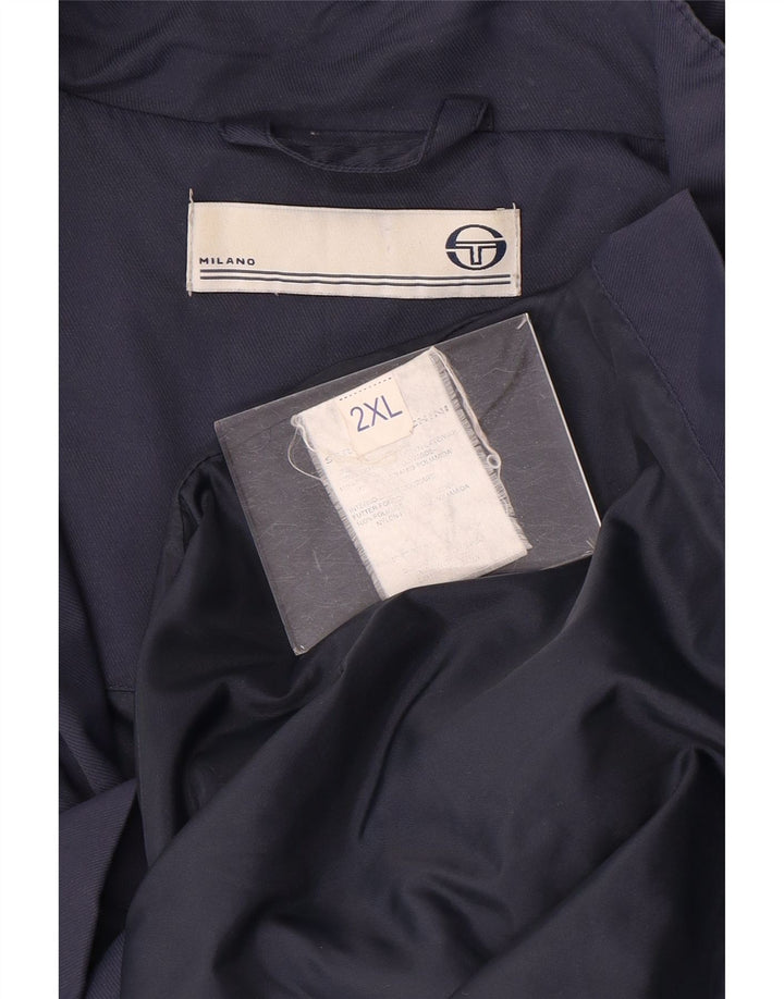 Sergio Tacchini Chaqueta utilitaria para hombre UK 44 2XL Azul marino Nylon
