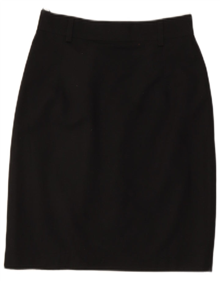 Falda lápiz vintage para mujer pequeña W26 poliéster negro