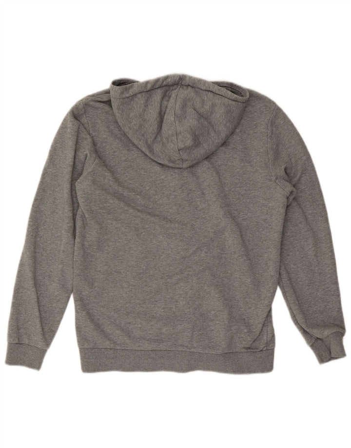 Puma Sudadera con capucha y cremallera para hombre, talla pequeña, gris moteado