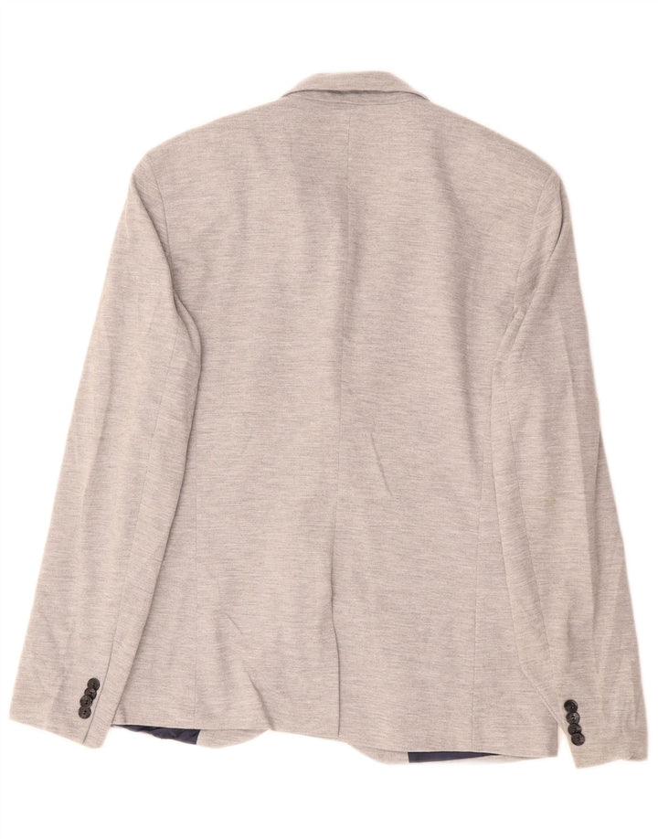 Zara Chaqueta Blazer De 2 Botones Para Hombre UK 42 XL Poliéster Gris