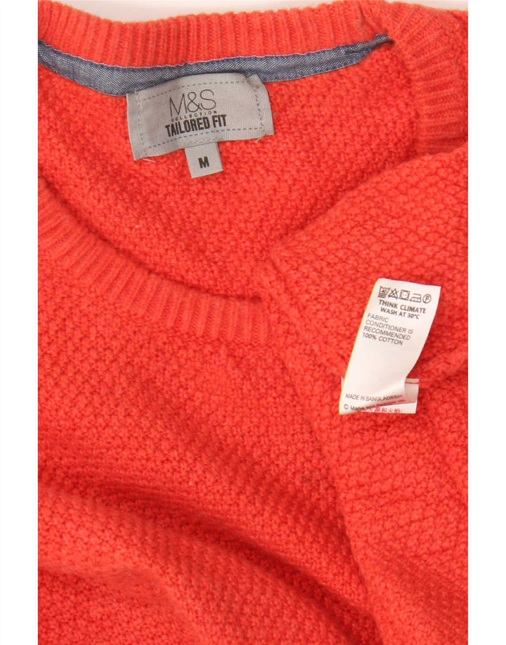 Marks & Spencer Suéter tipo jersey con cuello redondo y ajuste a medida para hombre Rojo mediano