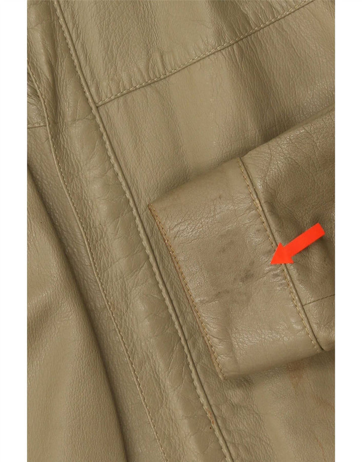 Chaqueta de cuero vintage para hombre Reino Unido 38 Caqui medio
